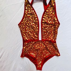 BEACH RIOT Studded Plunge Swimsuit One Piece Size S
